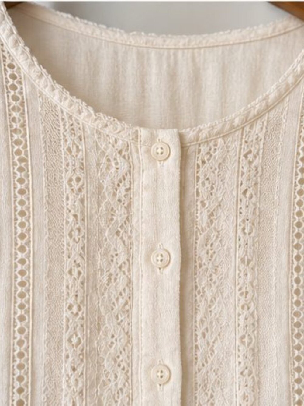 Cream Ruffle Blouse - Picture 4 of 6